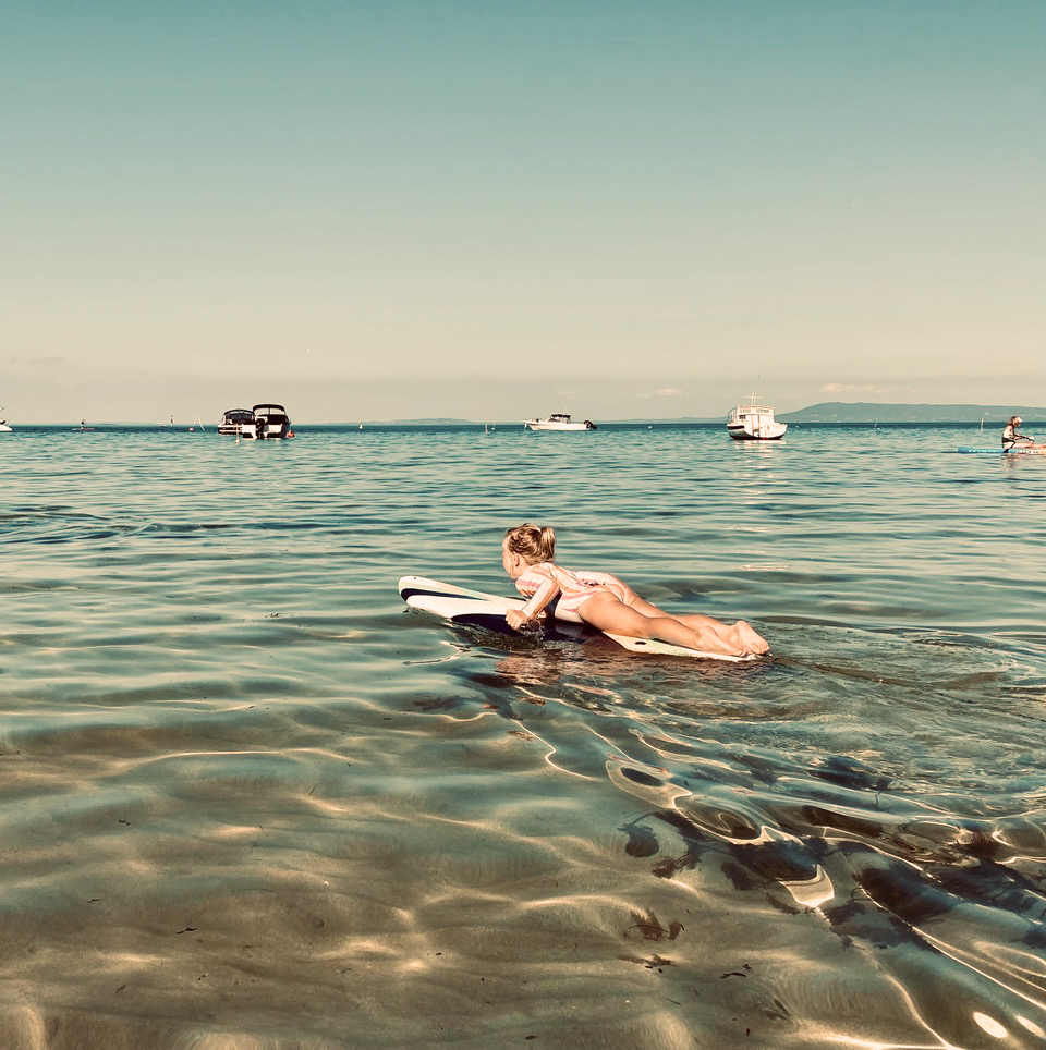 A relaxed family moment on the water